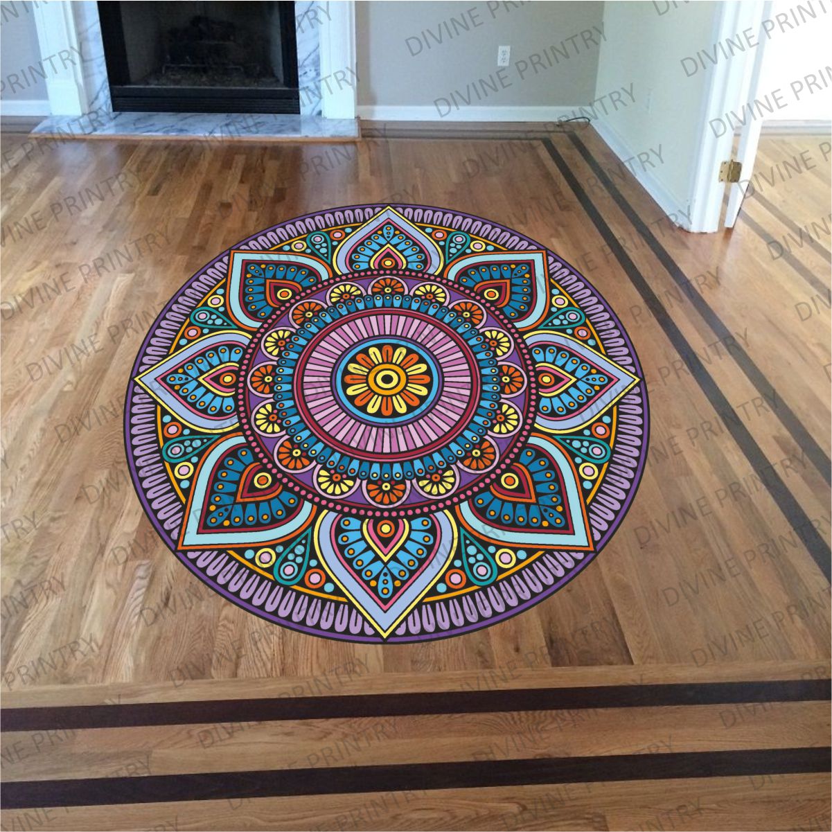 Homexa Decor | Rangoli Mandala Floor Sticker (Size 38 x 38 cm)