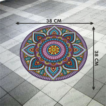 Homexa Decor | Rangoli Mandala Floor Sticker (Size 38 x 38 cm)