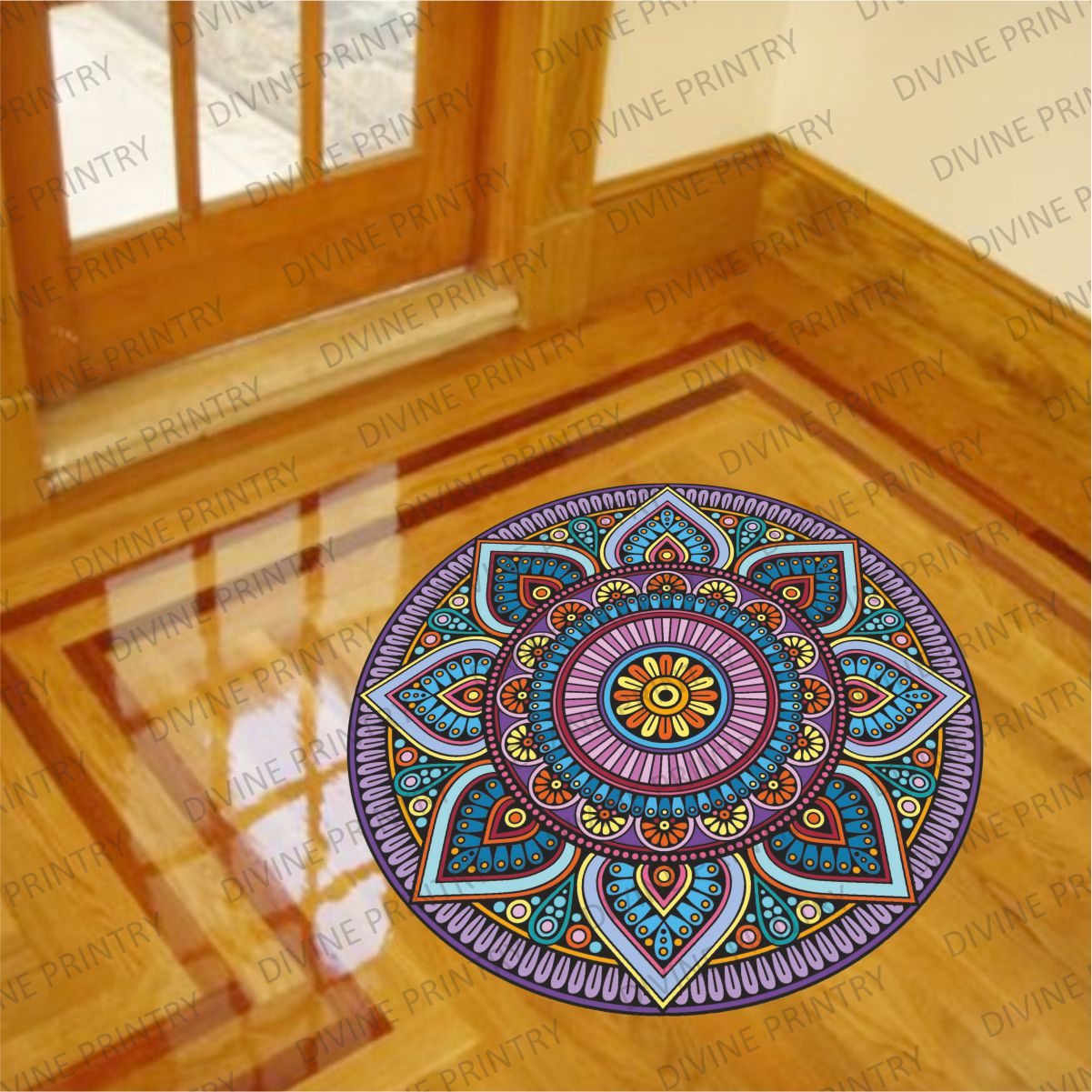 Homexa Decor | Rangoli Mandala Floor Sticker (Size 38 x 38 cm)