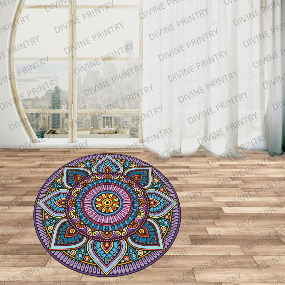 Homexa Decor | Rangoli Mandala Floor Sticker (Size 38 x 38 cm)