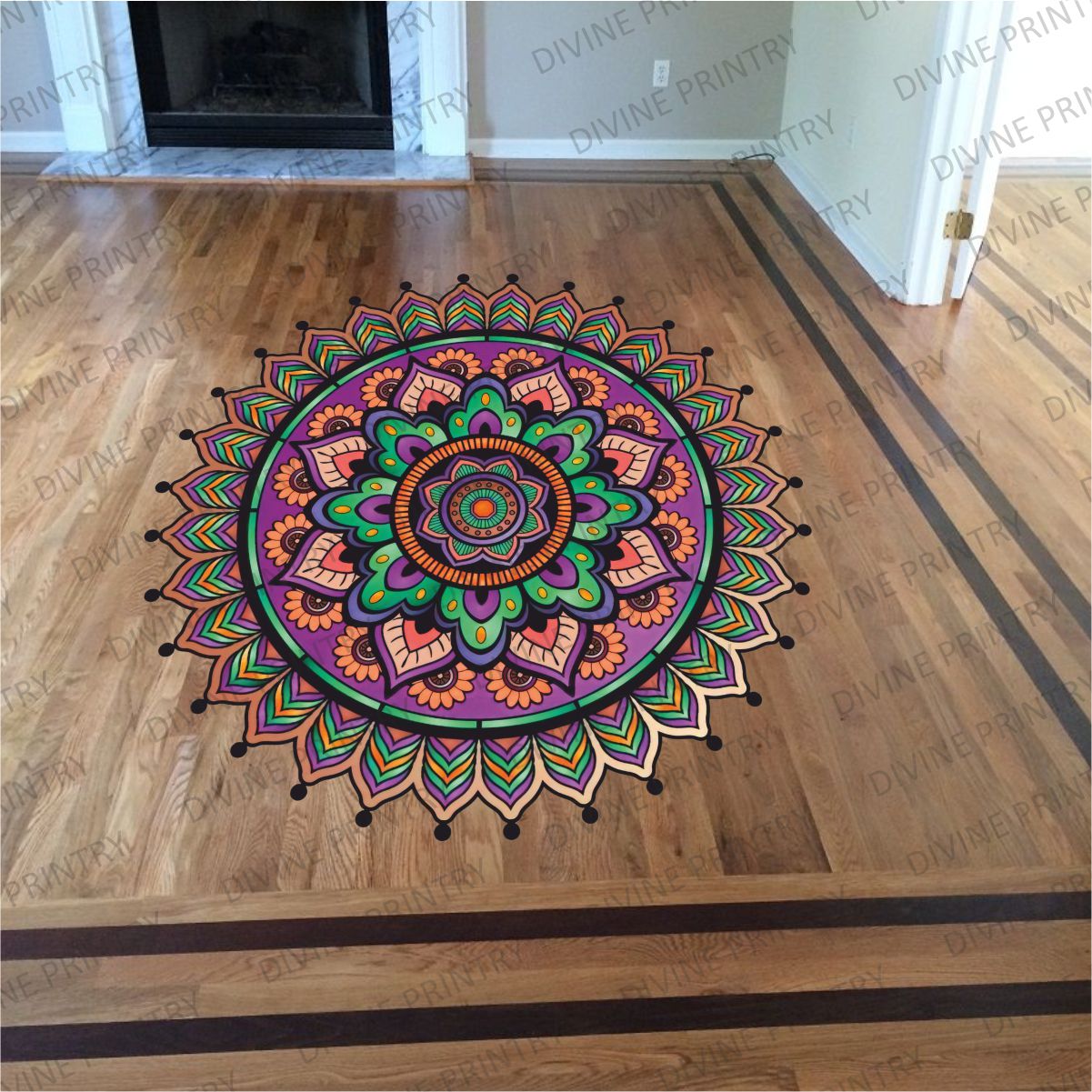 Homexa Decor | Rangoli Mandala Floor Sticker (Size 38 x 38 cm)