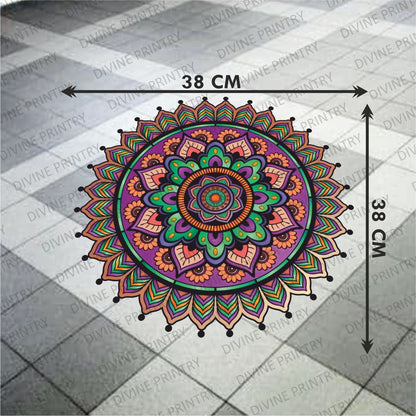 Homexa Decor | Rangoli Mandala Floor Sticker (Size 38 x 38 cm)