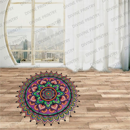 Homexa Decor | Rangoli Mandala Floor Sticker (Size 38 x 38 cm)