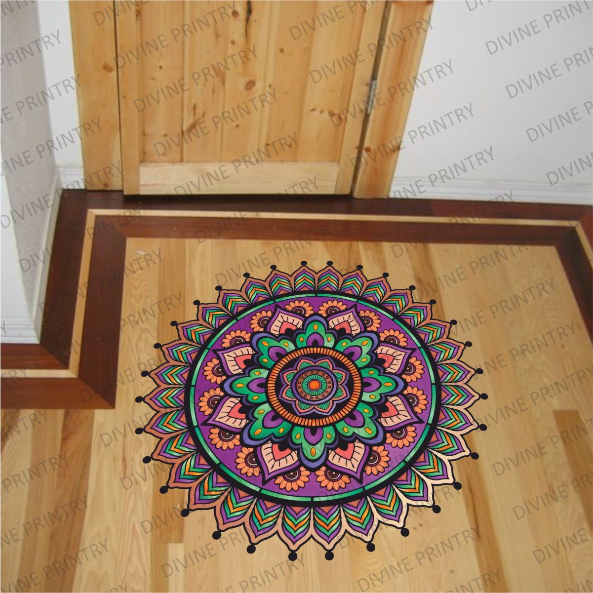 Homexa Decor | Rangoli Mandala Floor Sticker (Size 38 x 38 cm)