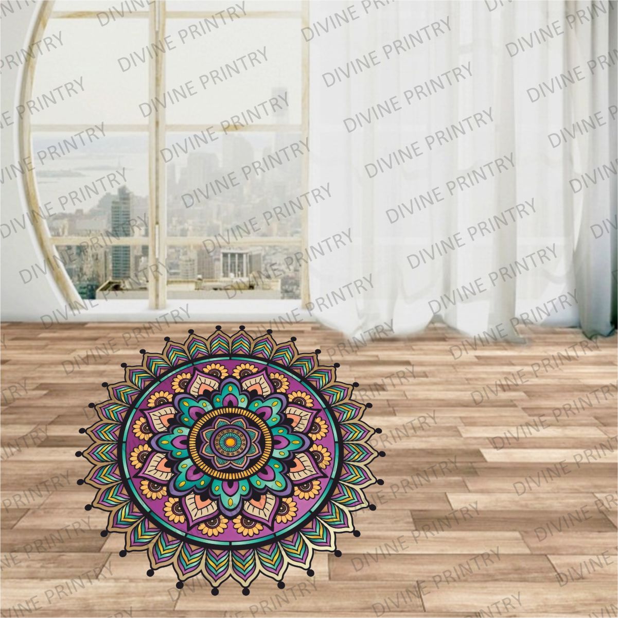 Homexa Decor | Rangoli Mandala Floor Sticker (Size 38 x 38 cm)