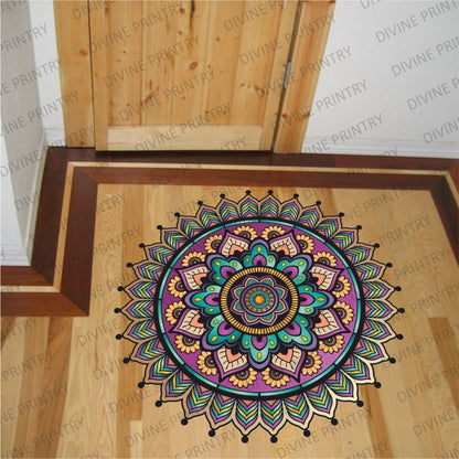 Homexa Decor | Rangoli Mandala Floor Sticker (Size 38 x 38 cm)