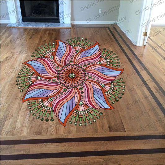 Homexa Decor | Rangoli Mandala Floor Sticker (Size 38 x 38 cm)