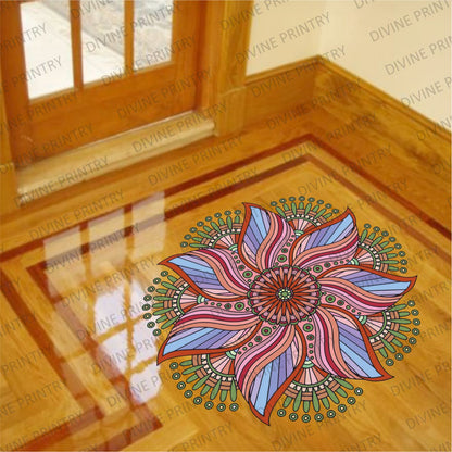 Homexa Decor | Rangoli Mandala Floor Sticker (Size 38 x 38 cm)