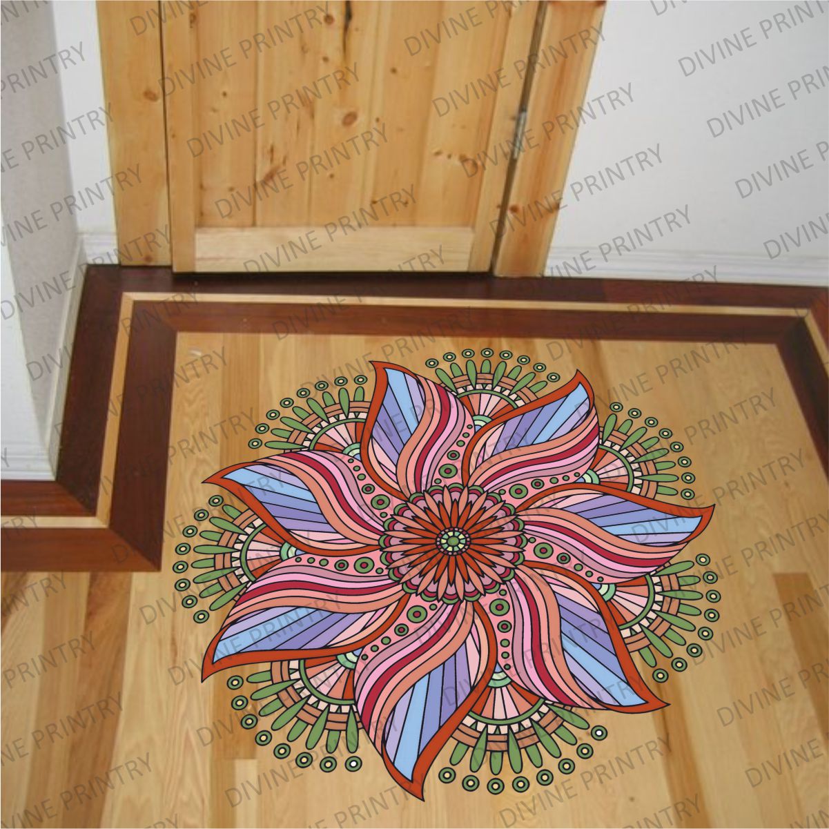 Homexa Decor | Rangoli Mandala Floor Sticker (Size 38 x 38 cm)