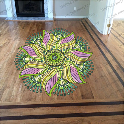 Homexa Decor | Rangoli Mandala Floor Sticker (Size 38 x 38 cm)