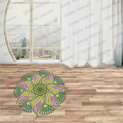 Homexa Decor | Rangoli Mandala Floor Sticker (Size 38 x 38 cm)