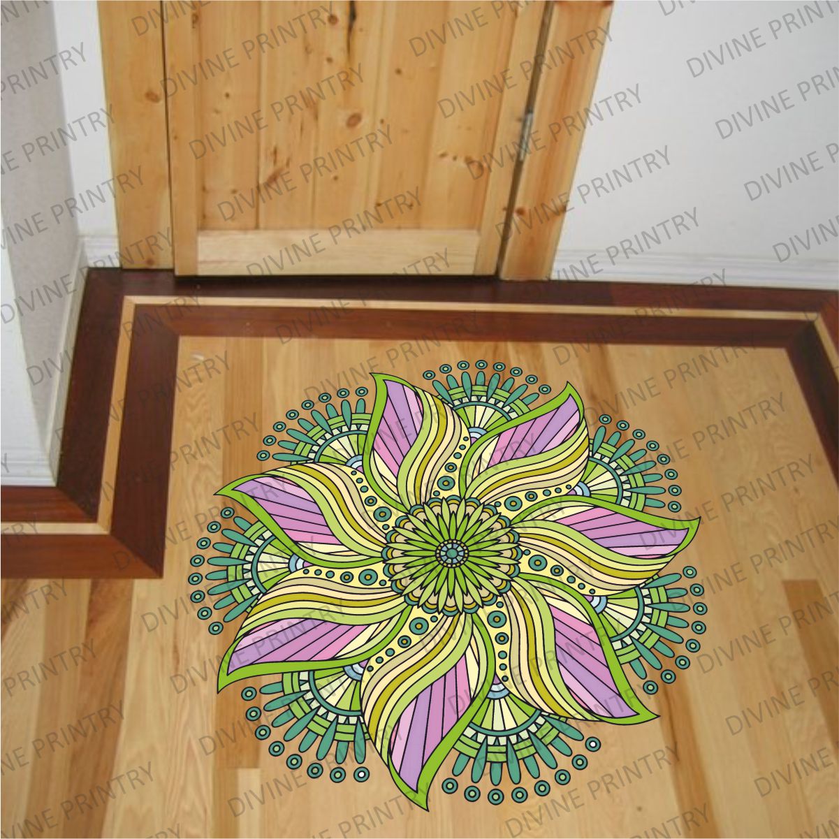 Homexa Decor | Rangoli Mandala Floor Sticker (Size 38 x 38 cm)