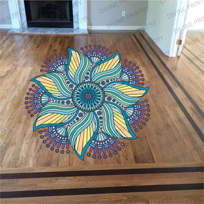 Homexa Decor | Rangoli Mandala Floor Sticker (Size 38 x 38 cm)