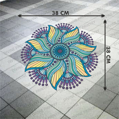 Homexa Decor | Rangoli Mandala Floor Sticker (Size 38 x 38 cm)