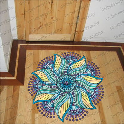 Homexa Decor | Rangoli Mandala Floor Sticker (Size 38 x 38 cm)