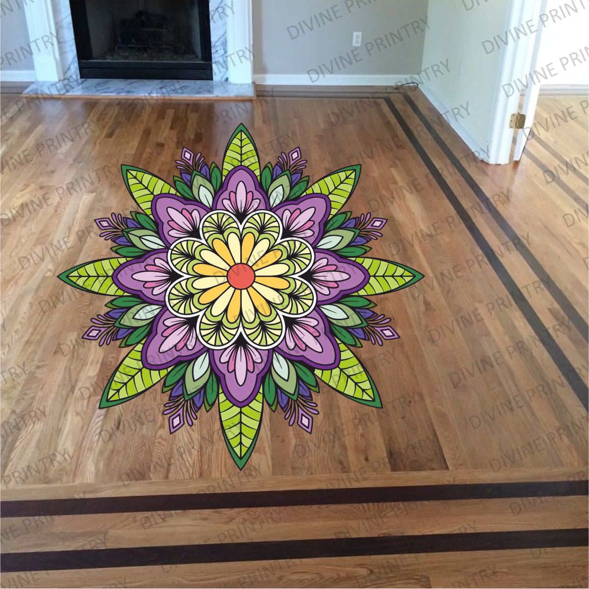 Homexa Decor | Rangoli Mandala Floor Sticker (Size 38 x 38 cm)