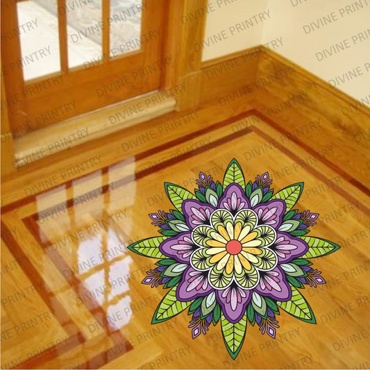 Homexa Decor | Rangoli Mandala Floor Sticker (Size 38 x 38 cm)