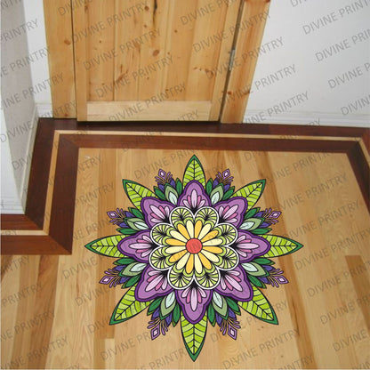 Homexa Decor | Rangoli Mandala Floor Sticker (Size 38 x 38 cm)