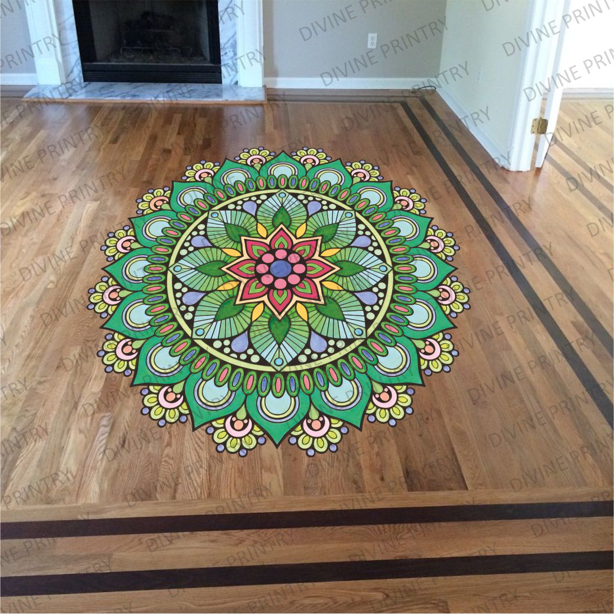 Homexa Decor | Rangoli Mandala Floor Sticker (Size 38 x 38 cm)