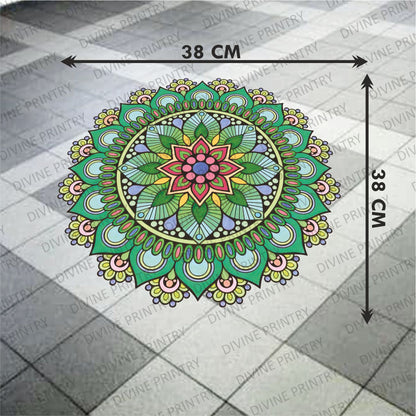 Homexa Decor | Rangoli Mandala Floor Sticker (Size 38 x 38 cm)