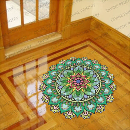 Homexa Decor | Rangoli Mandala Floor Sticker (Size 38 x 38 cm)