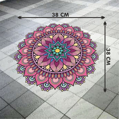 Homexa Decor | Rangoli Mandala Floor Sticker (Size 38 x 38 cm)