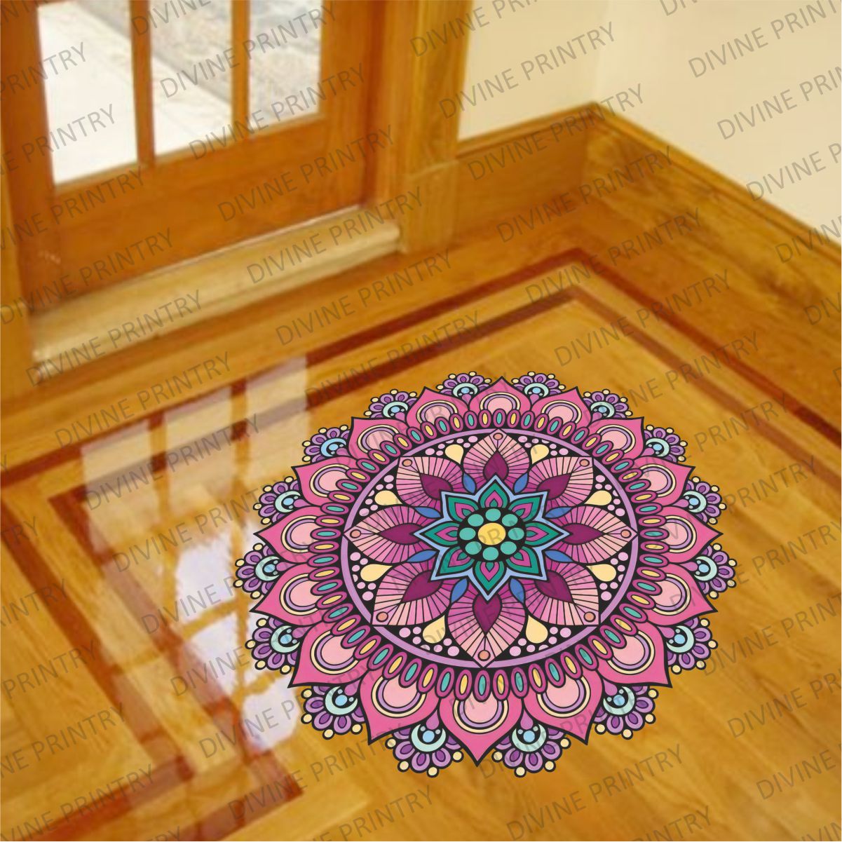 Homexa Decor | Rangoli Mandala Floor Sticker (Size 38 x 38 cm)