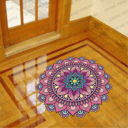 Homexa Decor | Rangoli Mandala Floor Sticker (Size 38 x 38 cm)