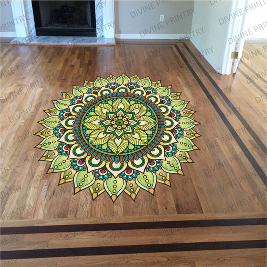 Homexa Decor | Rangoli Mandala Floor Sticker (Size 38 x 38 cm)