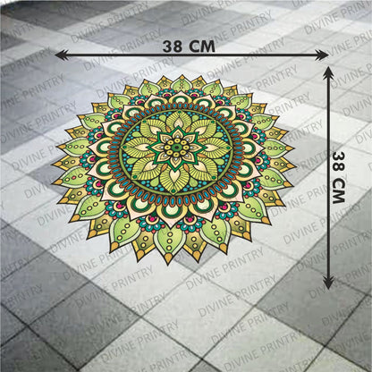 Homexa Decor | Rangoli Mandala Floor Sticker (Size 38 x 38 cm)