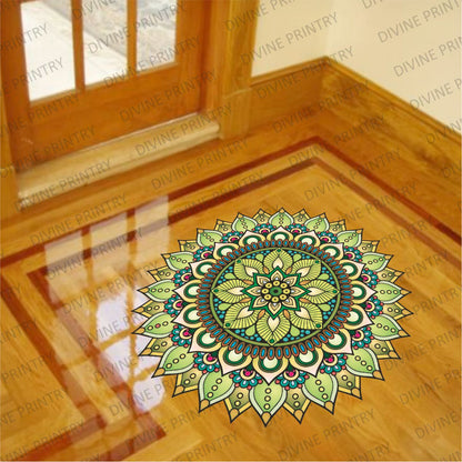 Homexa Decor | Rangoli Mandala Floor Sticker (Size 38 x 38 cm)