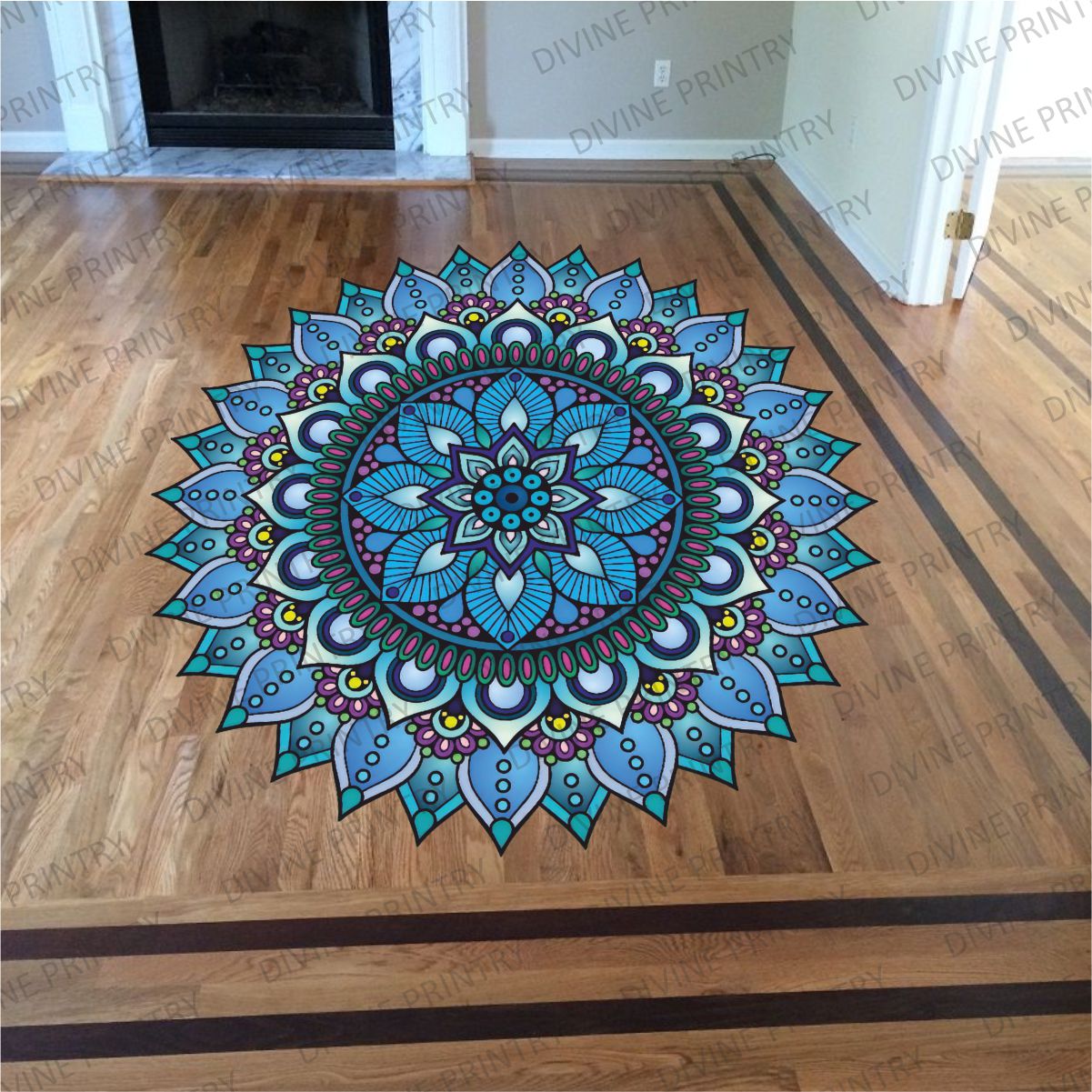 Homexa Decor | Rangoli Mandala Floor Sticker (Size 38 x 38 cm)