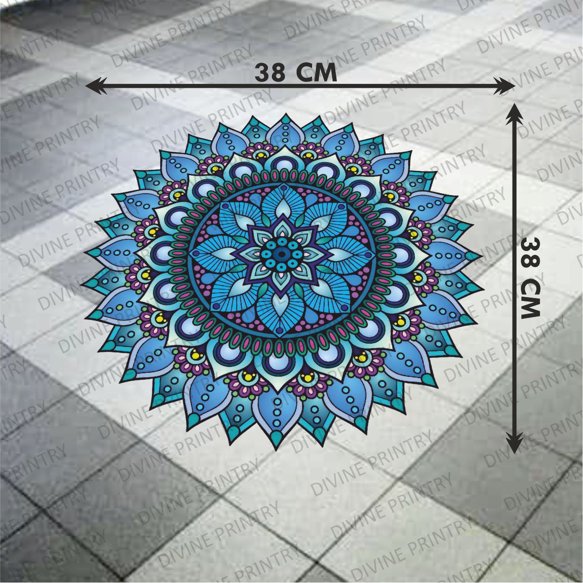 Homexa Decor | Rangoli Mandala Floor Sticker (Size 38 x 38 cm)