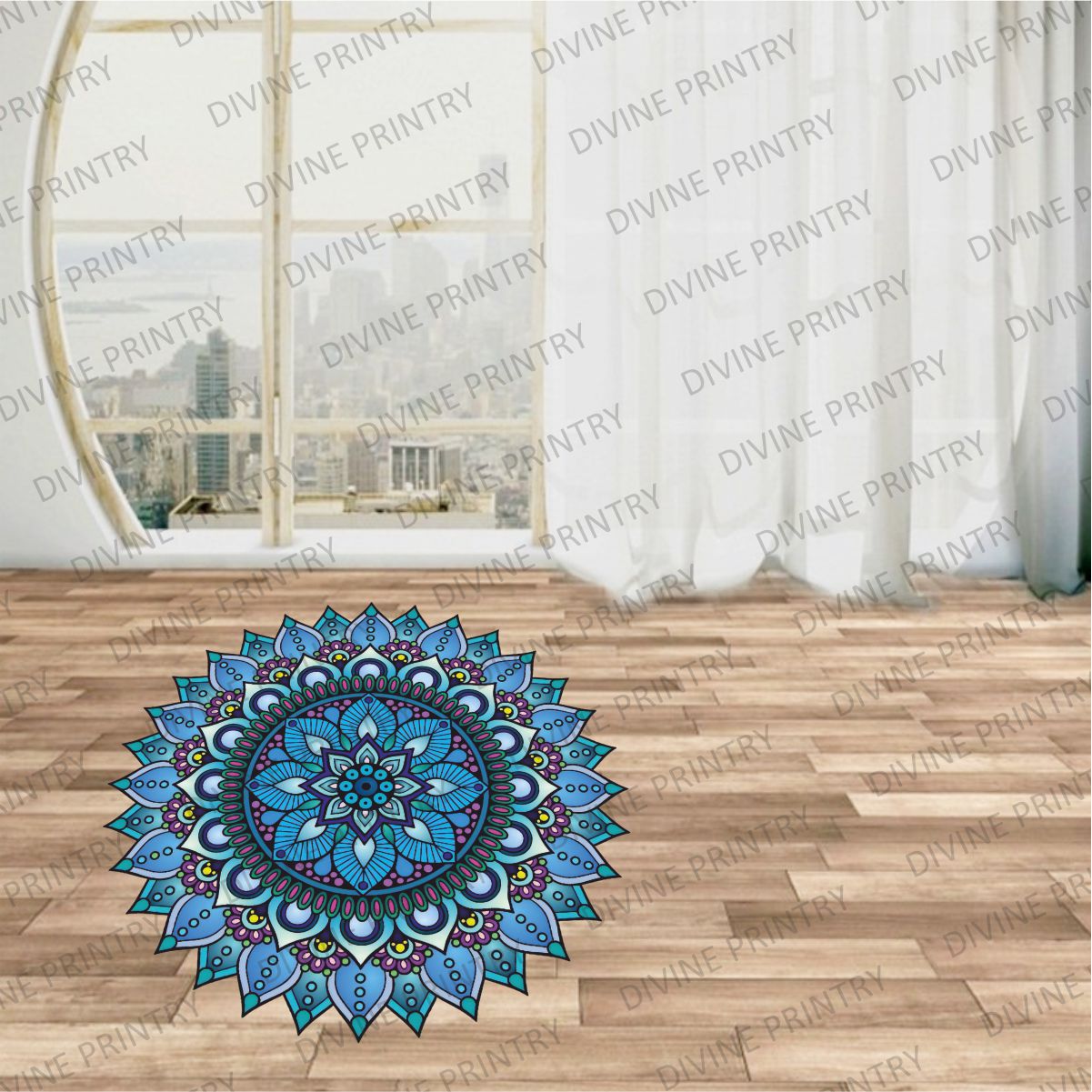 Homexa Decor | Rangoli Mandala Floor Sticker (Size 38 x 38 cm)