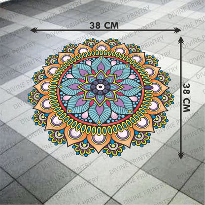 Homexa Decor | Rangoli Mandala Floor Sticker (Size 38 x 38 cm)