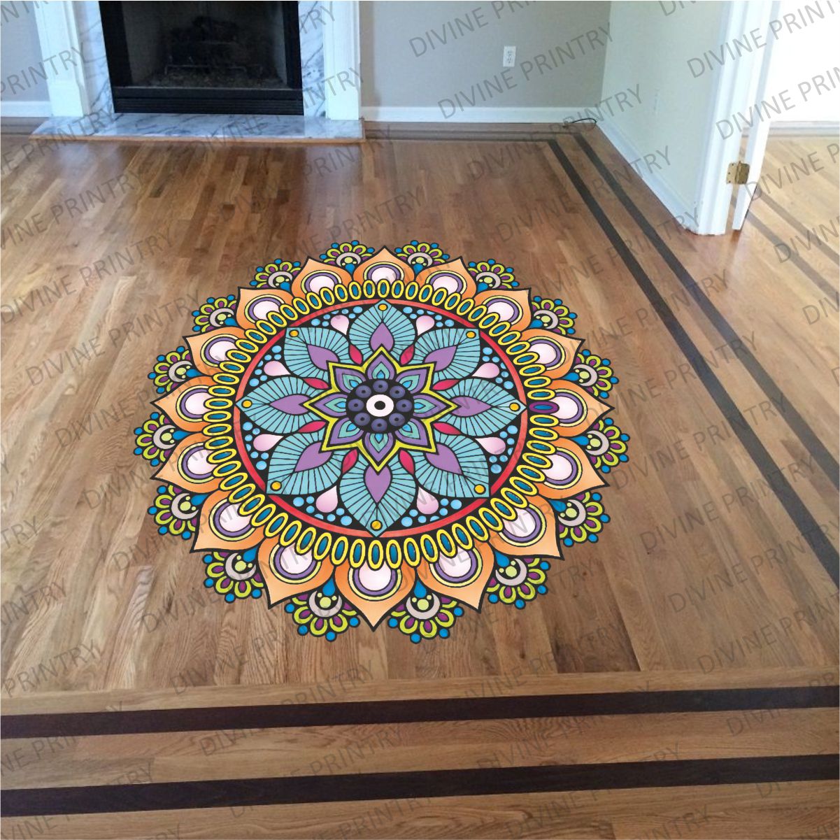 Homexa Decor | Rangoli Mandala Floor Sticker (Size 38 x 38 cm)