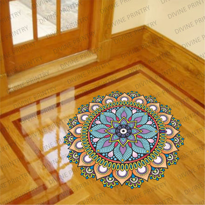 Homexa Decor | Rangoli Mandala Floor Sticker (Size 38 x 38 cm)