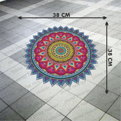 Homexa Decor | Rangoli Mandala Floor Sticker (Size 38 x 38 cm)