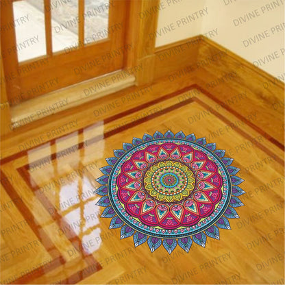 Homexa Decor | Rangoli Mandala Floor Sticker (Size 38 x 38 cm)