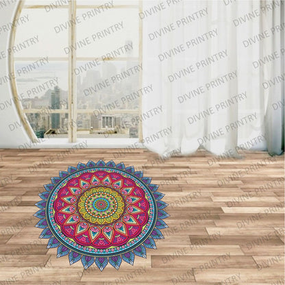 Homexa Decor | Rangoli Mandala Floor Sticker (Size 38 x 38 cm)