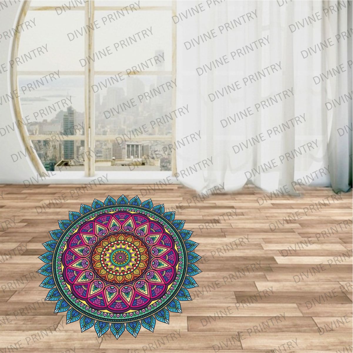 Homexa Decor | Rangoli Mandala Floor Sticker (Size 38 x 38 cm)