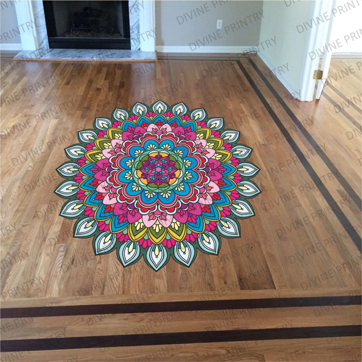 Homexa Decor | Rangoli Mandala Floor Sticker (Size 38 x 38 cm)