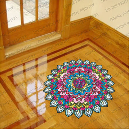 Homexa Decor | Rangoli Mandala Floor Sticker (Size 38 x 38 cm)