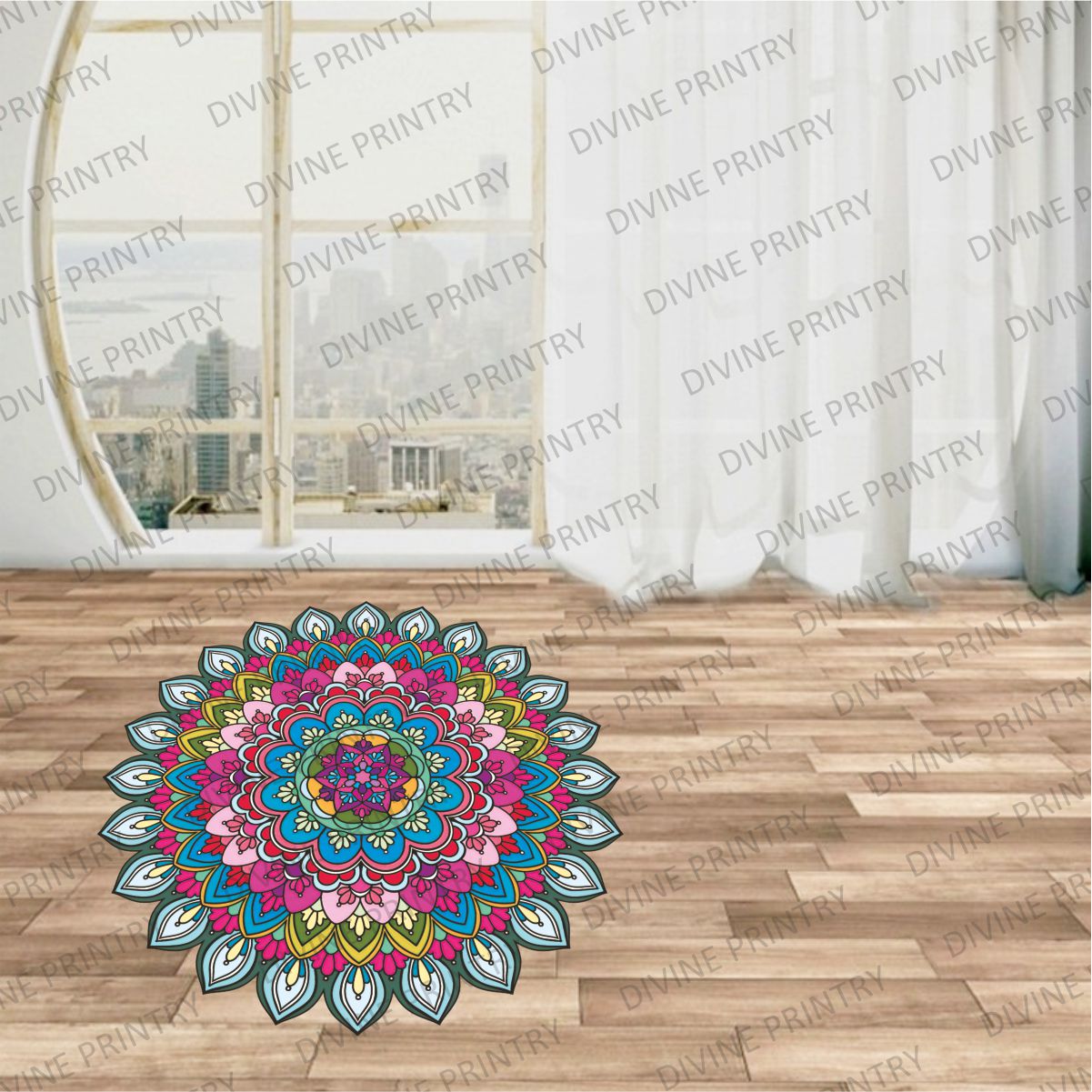 Homexa Decor | Rangoli Mandala Floor Sticker (Size 38 x 38 cm)