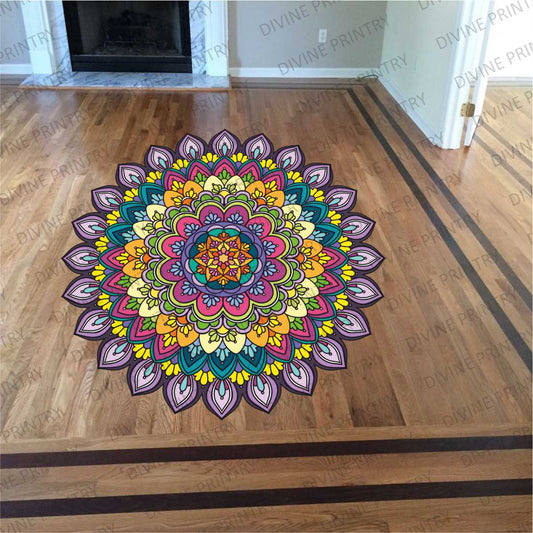 Homexa Decor | Rangoli Mandala Floor Sticker (Size 38 x 38 cm)