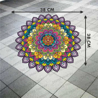 Homexa Decor | Rangoli Mandala Floor Sticker (Size 38 x 38 cm)