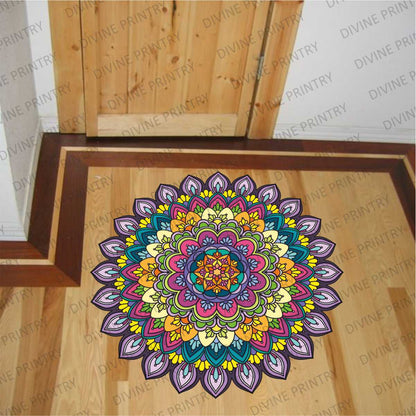 Homexa Decor | Rangoli Mandala Floor Sticker (Size 38 x 38 cm)