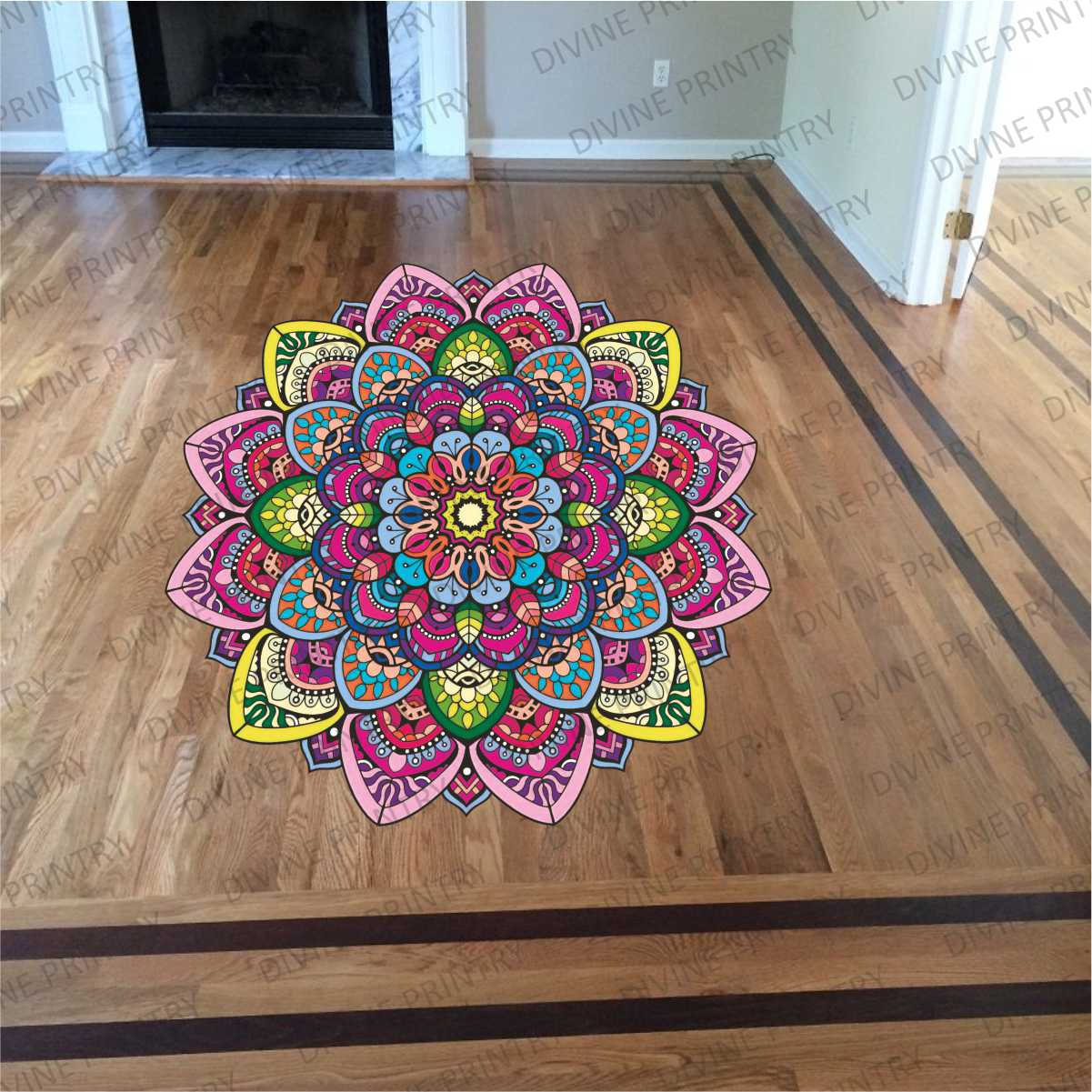 Homexa Decor | Rangoli Mandala Floor Sticker (Size 38 x 38 cm)