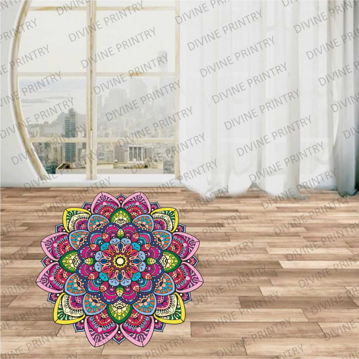 Homexa Decor | Rangoli Mandala Floor Sticker (Size 38 x 38 cm)