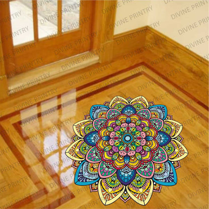 Homexa Decor | Rangoli Mandala Floor Sticker (Size 38 x 38 cm)